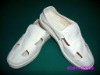 Wholesale Anti-static slipper white PVC leather 4 holes slipper