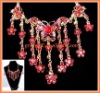 Butterfly dropping flower jewelry set overlay crystal wedding necklace and earring