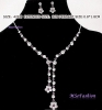 Flower Necklace Set Crystal Wedding Necklace Set Rhinestone Necklace Set-Ne855sr