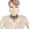 Black Beaded Jewelry Victorian Necklace Earrings
