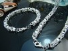Wholsale 2011 new FASHION jewelry 925 Sterling Silver bracelet necklace set Penoyjewelry J338