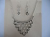BLACK CRYSTAL RHINESTONE WEDDING PROM NECKLACE SET