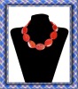 30X40MM Opal Shaped Red Agate Gemstone Jewelry Necklace