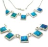 2011 fashionable design, sterling silver necklace, with opals. Profession man made nacklace.