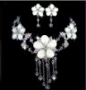 Fashion Alloy Swaroski CZ Rhinstone Costume Bridal Wedding Party Jewelry Necklace Set DF10396