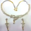 wedding costume gold silver fashion american diamond necklace jewellery
