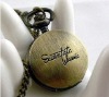 new arrival copper coated letter clock pocket watch vintage necklace watch gift for lover