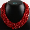 Wholesale red gravel necklace