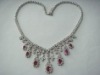 Fancy Red Cubic Zirconia Accents Necklace in 925 Sterling Silver