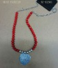 Wholesale high quality red coral heart pendant necklace