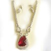 2011 new red acrylic crystal jewelry sets necklace and earrings