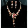 Wholesale red shine delicate diamond necklace sets