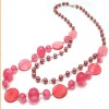 Wholesale Fashion Red Zircon Beaded Necklace Jewelry