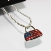 Wholesale red pendant necklace plastic painted MLPS-0204