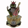 Wholesale DWA00118 Metal Frog Jeweled Trinket Boxes With a Mini Clock
