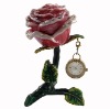 Wholesale DWA00115 Metal Rose Trinket Gift Box With a Mini Table Clock