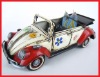 Wholesale Antique Metal Model Car(1952 WHITE VW CONVERTIBLE BEETLE W/FLOWERS)