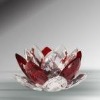 Wholesale red lotus flower crystal candle holder