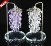 Crystal grape with metal leaf and branch MH-G0149