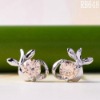 Wholesale Champagne crystal stylish personality silver earrings