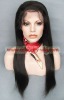 Wholesale top quality silky straight synthetic black lace front wig