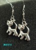 hook Cute cat Tibetan silver earring