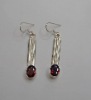 Garnet Silver Earrings