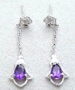 Wholesale 925 silver earring/amethyst earring/gemstone earring/elegant earring(YHE-8029)
