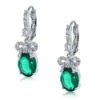 Martini Platinum Basket with Brilliant Round And Oval Shaped Cubic Zircon Drop Earring