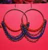 New arrival-2011 Best selling hoop colorful chain earrings