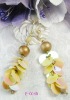 2011 hot fashion jewelry colored sequins and wood bead costume chandelier earrings