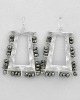 WLE-2559-Silver Tone Silver Glass Crystal Lead Compliant Dangles Fish Hook Earring Set
