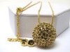 Wholesale Crystal stud large ball pendant long necklace earring set
