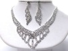 Wholesale Large crysatl center and rhinestone party necklace earring set
