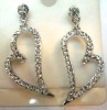 Wholesale Large heart diamante pendant dangle earrings