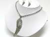 Wholesale Large angel wing pendant neckalce and earring set
