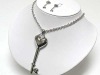 Wholesale Sole crystal stud large key pendant necklace and earring set