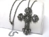 Wholesale Crystal stud large cross pendant long necklace earring set