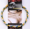 USA baseball tornado weave/braided titanium ion necklace;titanium necklace with negative ion