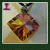 Wholesale Multi-Color Square Cubic Zirconia Pendant
