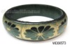 Wooden bangle, carved colorful pattern