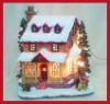 popular xmas polyresin house(XY12555-1)