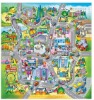 eva foam floor mats with city printing for kid