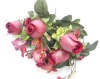 Wholesale 9 heads red rosebud artifcial flower
