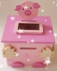 cute purple pig wooden money box