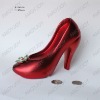 Wholesale Ceramic lady high-heeled shoe money box