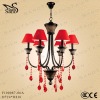 Antique Red Traditional Metal European Design Crystal Chandelier