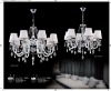 Fabric lampshade crystal chandelier pendant lamp