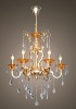 European style brass crystal chandelier