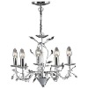 Wholesale Indoor Fixed Silver Metal Electroplating Chandelier with White Candle Glass Shades/CE/UL